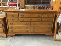 Long Wood Dresser with Mirror