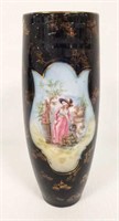 RS Prussia unmarked 8 1/2" vase- girl w/ watering