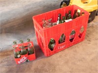 Vintage Coke Crate w/ M. Dew Bottles, Coke 6-Pack
