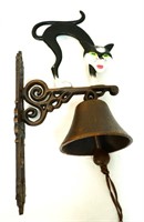Cast iron black cat bell