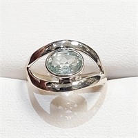 $60 Silver Blue Topaz(1.1ct) Ring