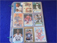 3 Sheets Mixed Sports Cards-Hockey, Baseball,