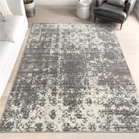 Deedra Misty Contemporary Gray 8 ft. Square Rug .