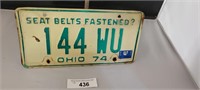 1974  Ohio License Plate