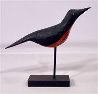 Wooden crow, hand carved, 14"L, 3.5"T, 2.5"W