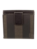 Fendi Vintage Pequin Pattern Compact Wallet