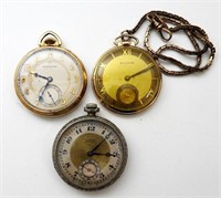 (3) THIN STYLE VINTAGE POCKET WATCHES