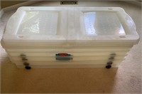 Set of Four Rolling Storage Totes