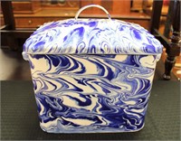 Blue swirl bread box