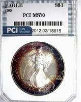 1995 Silver Eagle PCI MS-70 LISTS FOR $2900