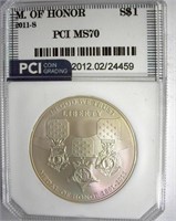 2011-S Medal Of Honor Silv $1 PCI MS-70 $110 GUIDE