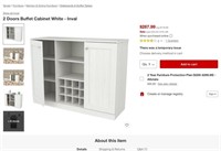 B9172  2 Doors Buffet Cabinet White - Inval