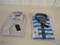 2 count brand new high quality men's LS shirt ~ M