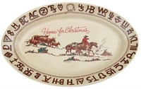 Westward Ho Christmas Cowboy Large Oval Platter