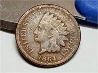 OF) better date 1864 Indian head penny