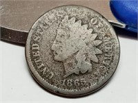 OF) better date 1865 Indian head penny