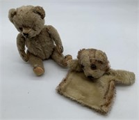 jointed bear and Mohair dog puppet