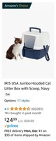 Jumbo Hooded Cat Litter Box, Navy