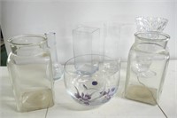 8"D Bohemian Crystal Bowl, Vases, Etc