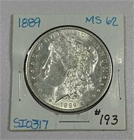 1889  Morgan Dollar   MS-62