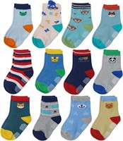 Baby Boys Toddler Non Skid Cotton Socks with Grip