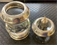 Sterling silver and glass lot -one table cigarette