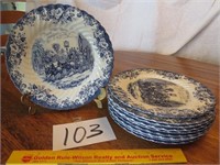 Set of 10 Plates (Made in England by Johnson