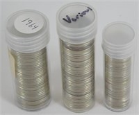 Tubes of Canadian Coins - 40 Nickels, 50 Dimes &
