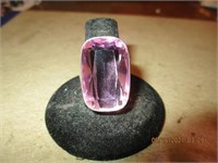 Pink Crystal Marked 925 Size 9 Ring (11.11g)