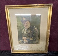 Framed military portrait