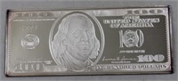 4 ounce silver $100 bill