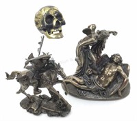 (3pc) Metallic Tone Resin & Brass Figures