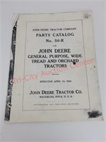 Photocopy 1940 GP tractor parts catalog