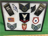 Large display of military patches