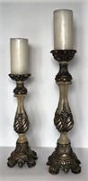 Two Ornate Candle Stands