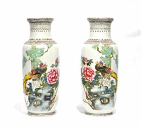 Pr Chinese Famille Rose Vases