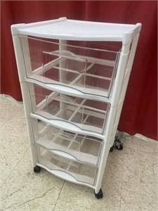 Rubbermaid four-drawer stackable rolling storage