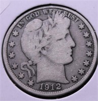 1912 BARBER HALF DOLLAR VG