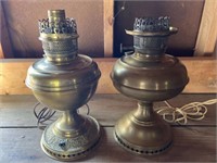 2 Brass Oil Lamps