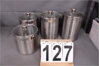 4 Piece Stainless Steel Canister Set