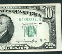 (MISALIGNED) $10 1950 ((XF)) Federal Reserve Note