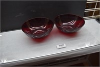 2 Anchor-Hocking Royal Ruby Red Serving Bowls