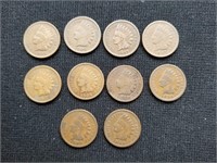 10 Assorted Indian Head Pennies