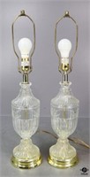 Pair of Glass & Metal Lamps
