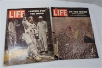 2 Issues 1969 Life Magazine (Landing on the Moon)