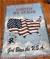 United we Stand God bless the USA coverlet.