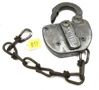 Adlake Rutland railroad lock with chain
