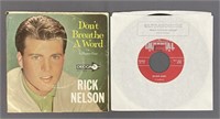 Two Ricky Nelson 45 Single Vinyl Records