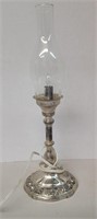 Silver Plated Lamp 17x6" - works
