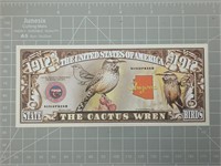 Arizona Cactus Wren Novelty Banknote